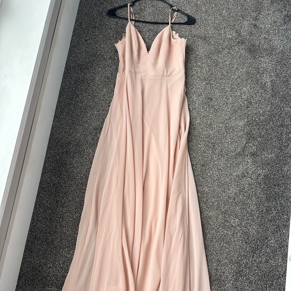 Lulus Romantic Ways Blush Pink Lace Button Up Back Dress - Picture 6 of 11